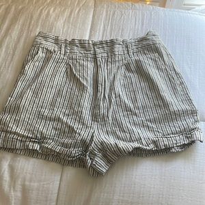 Stripped Jean Shorts